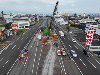 令和7年度21号岐阜市内 立体宇佐1号高架橋P2基礎工事 1/2
